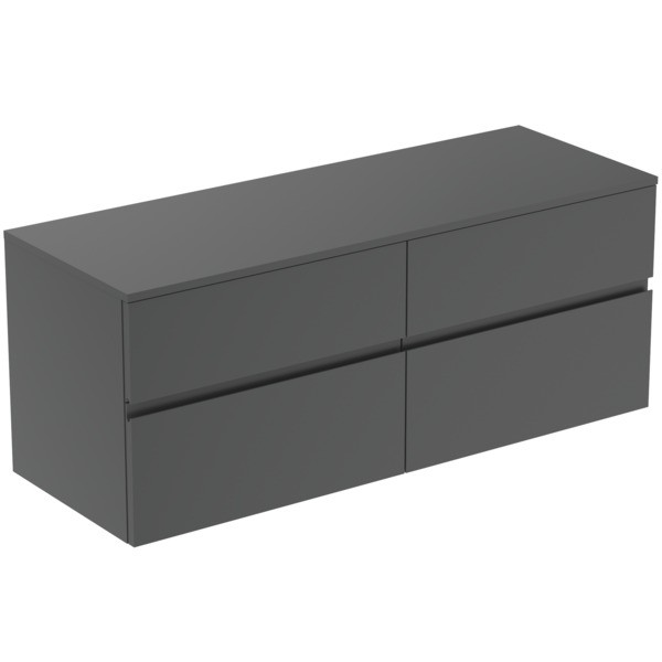 Ideal Standard Waschtischunterschrank Finesse o.Ausschnitt 1402x505x558mm 4 Auszüge Anthrazit matt,