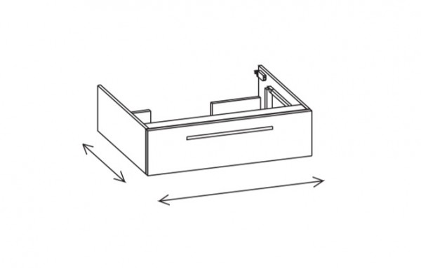 Artiqua 113 Waschtischunterschrank variabel inkl. Konsolenfunktion, Weiß Glanz, 113-WVL-1-12-7050-68