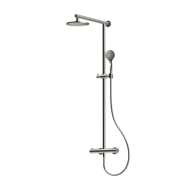 Herzbach LIVING SPA Duschsäule RB 200mm rund Multihandbrause Edelstahl, 11.988520.1.09