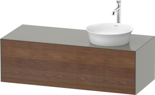 Duravit White Tulip Konsolenwaschtischunterbau wandhängend Amerikanischer Nussbaum & Stein Grau Matt