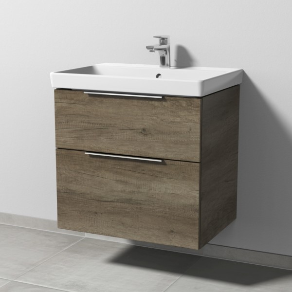 Sanipa 3way Waschtischunterbau zu Villeroy & Boch Avento Waschtisch mit 2 Auszügen, Eiche-Nebraska