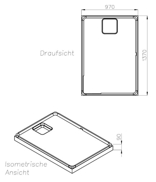 Neuesbad Wannenträger für Geberit Olona 140x100x4