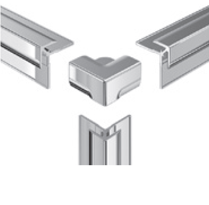 HSK 3D-Ecke, außen, gerade ca. 24 × 24 mm, schwarz-matt, 930014-68