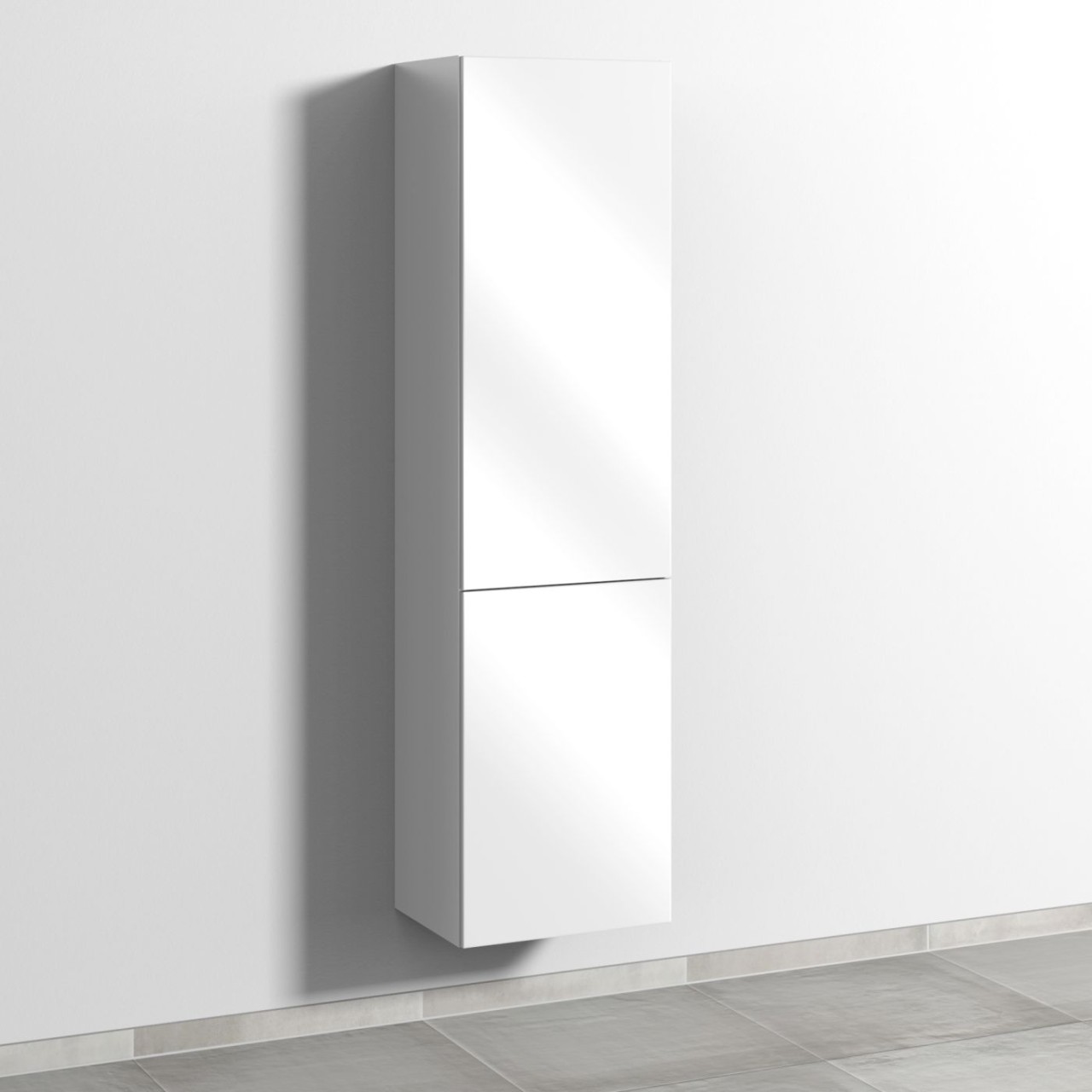 Sanipa 3way Stauraumschrank mit 1 Tür und 1 Wäschekorbklappe, Weiß-Glanz SF18578