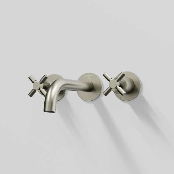 Steinberg Serie 250 3-Loch Waschtischwandarmatur 195mm Auslauf, brushed nickel, 250 1902 BN