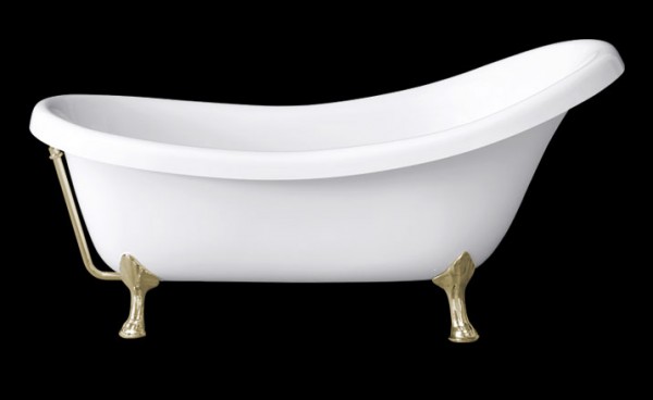 Tellkamp Nostalgia freistehende Oval Badewanne L: 175 B: 82,5 H: 83 cm Löwenfuß messing