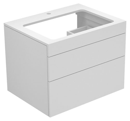 Keuco Waschtischunterbau Edition 400 31571, Hahnloch, trüffel/Glas trüffel klar, 31571140100