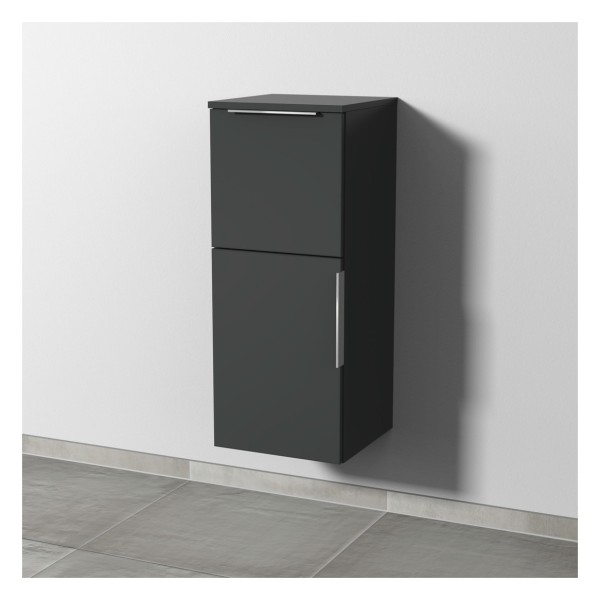 Sanipa 3way Mittelschrank mit 1 Tür und 1 Auszug, Anthrazit-Matt, UM12622