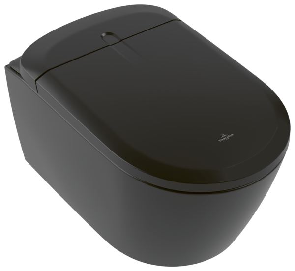 Villeroy & Boch Dusch-WC Supreo ViClean V16EN2 612x 384x423mm Oval Pure Black CeramicPlus