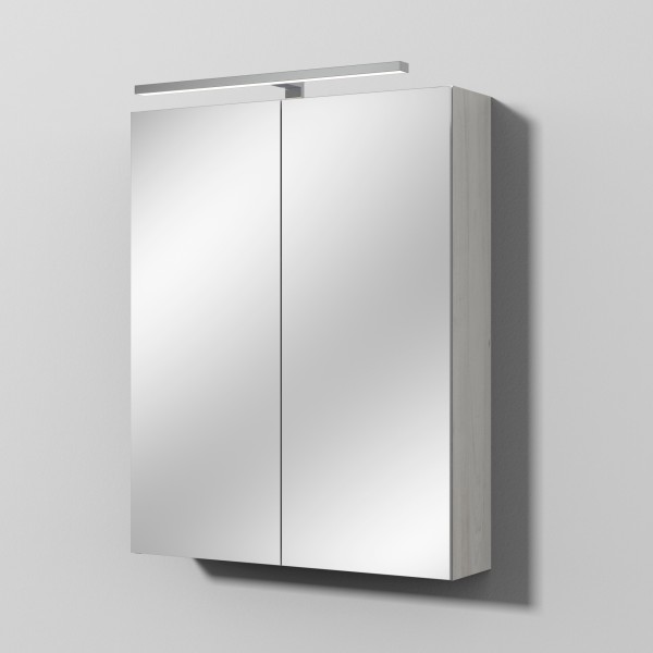 Sanipa Reflection Spiegelschrank MILLA 60 mit LED-Aufsatzleuchte, Linde-Hell, SD14055