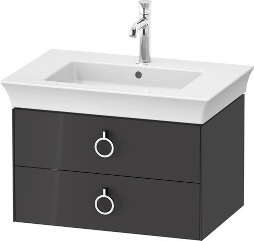Duravit White Tulip Waschtischunterbau wandhängend Graphit Hochglanz 684x458x410 mm - WT43510H1H1001