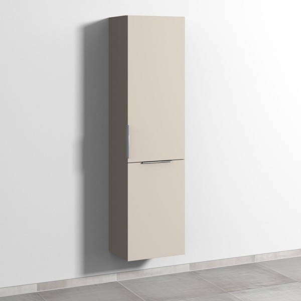 Sanipa 3way Stauraumschrank mit 1 Tür und 1 Wäschekorbklappe, Kaschmir-Matt