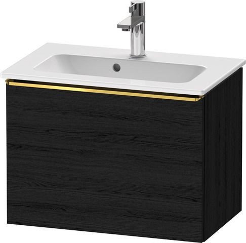 Duravit D-Neo Waschtischunterbau wandhängend Eiche Schwarz Matt 610x372x440 mm - DE4268034160000