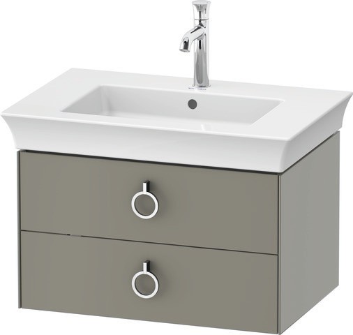 Duravit White Tulip Waschtischunterbau wandhängend Stein Grau Seidenmatt 684x458x410 mm - WT43510929