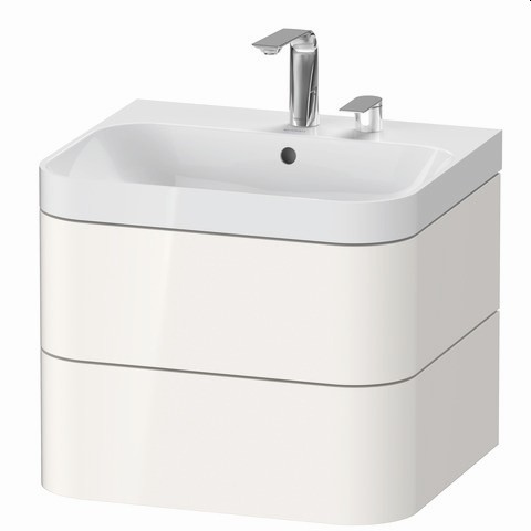 Duravit Happy D.2 Plus c-shaped Set wandhängend Weiß Hochglanz 575x490x480 mm - HP4345E2222