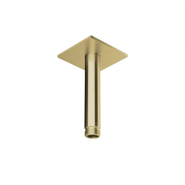 Herzbach spa ix pvd deckenarm 100 rosette 70 eckig brass, Brass Steel, 21.964810.2.41