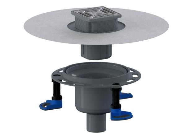 Dallmer Bodenablauf DallDrain Select senkr., DN50/DN100, 100x100mm, 517135