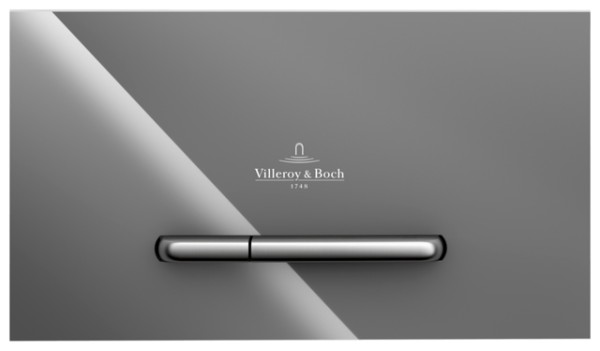 Villeroy & Boch WC-Betätigungsplatte ViConnect 260x66x150mm 2-Sp. Glass Glossy Grey