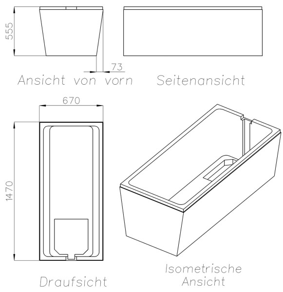 Neuesbad Wannenträger für Standard (2s) 150x70