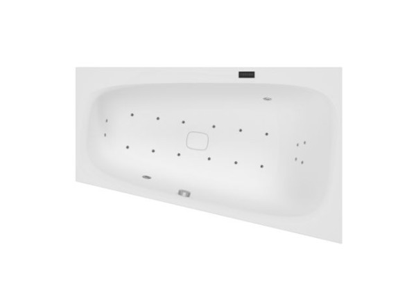 Hoesch Whirlpool iSensi Trap 1500x1000 Monolith re. Überlaufschlitz, BiColor Weiß-Grau, 3951i.112305