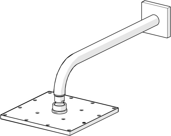 Hansa Kopfbrause HANSAVIVA 0418 Rosette eckig, 1-strahlig Ausladung 400 mm DN15 verchromt, 04180340