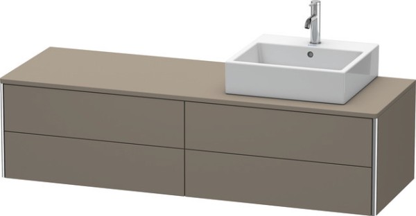 Duravit XSquare Konsolenwaschtischunterbau wandhängend Flanell Grau Seidenmatt 1600x548x400 mm - XS4