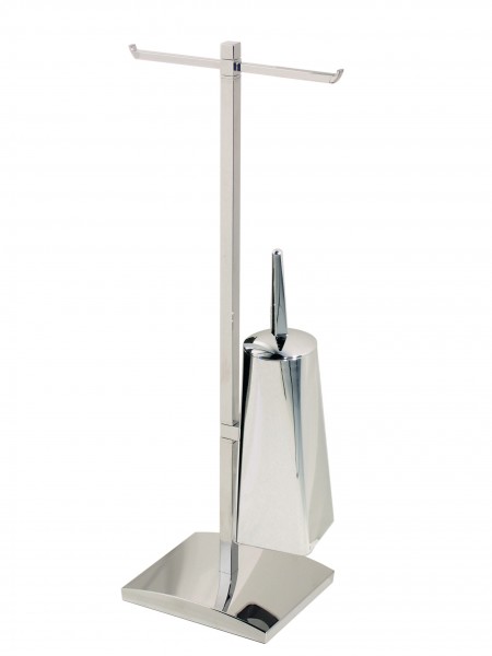 Koh-I-Noor AKKA Doppelter Rollenhalter Toilettenbürste 28x18x76, Chrom, 5037KK