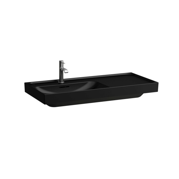 LAUFEN Waschtisch MEDA 460x1000x160 Ablage rechts o. Hl. m.Ül. schwarz matt, H8171187161091