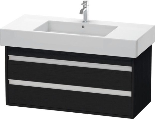 Duravit Ketho Waschtischunterbau wandhängend Eiche Schwarz Matt 1000x455x480 mm - KT664101616