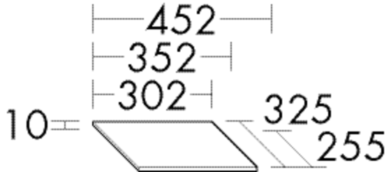 Burgbad Ablageplatte Sys30 PG3 Diago 10x...x255 Anthrazit Matt, APEF999F3358