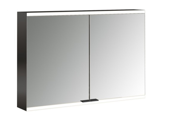 emco LED-Lichtspiegelschrank prime 2 Facelift Aufputz, 1000 mm, 2-türig, IP 20, schwarz Rückwand ver