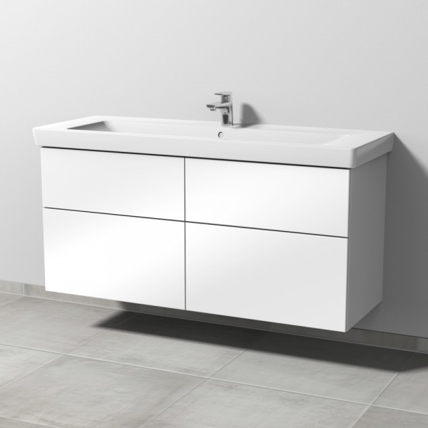 Sanipa 3way Waschtischunterbau zu Villeroy & Boch Subway 2.0 Waschtisch mit 4 Auszügen, Weiß-Glanz