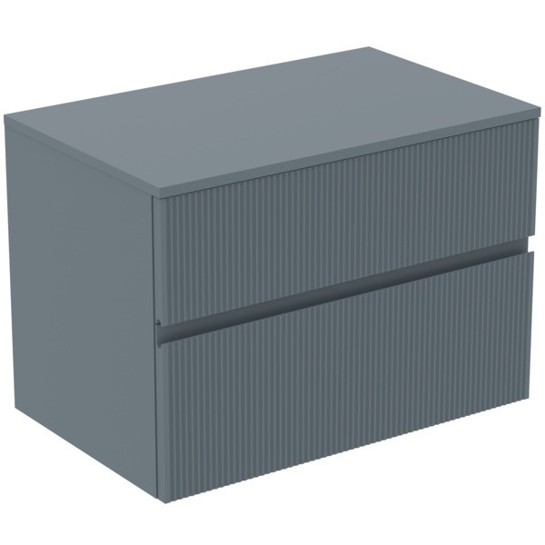 Ideal Standard Waschtischunterschrank Finesse o.Ausschnitt 802x505x558mm 2 Auszüge Aschblau matt, E3