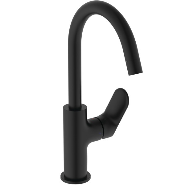 Ideal Standard Waschtisch-Armatur H200 CeralifeO Ausladung 150mm mit Push-Open Ventil Silk Black, BE