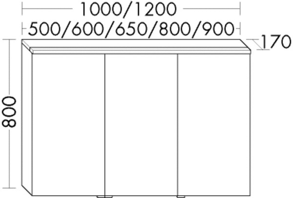 Burgbad Spiegelschrank Euro 800x1000x170 Eiche Dekor Flanelle, SPGS100F3866