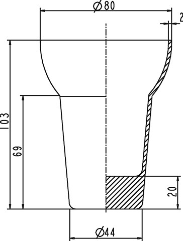 Jado Ersatzmundglas NEW HAVEN, H960645NU für Mundglas, Opalglas