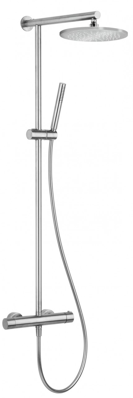 Herzbach spa ix Duschsystem thermo rund 200 bh 1118 neu, Edelstahl matt gebürstet, 17.988120.1.09 17.988120.1.09