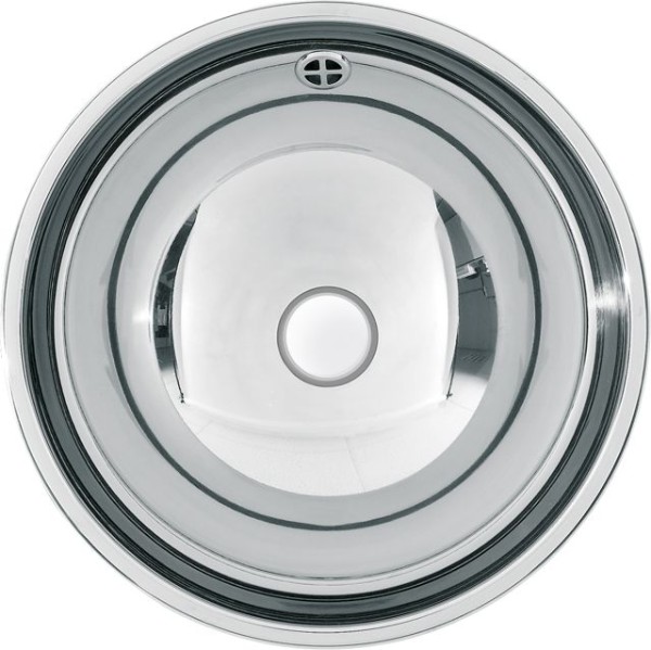 KWC Aquarotter Rundbecken, RONDO, Edelstahl, 387x155 mm, Überlauf, hochglanz, 2000056428