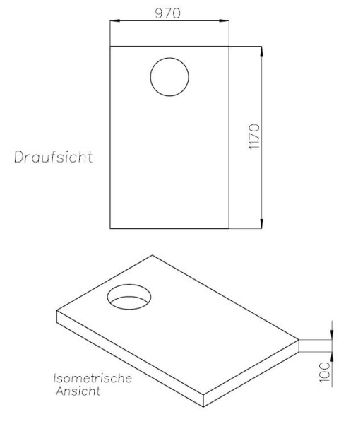 Neuesbad Wannenträger für Laufen Pro Abl. kurze Seite 120x100x3,3