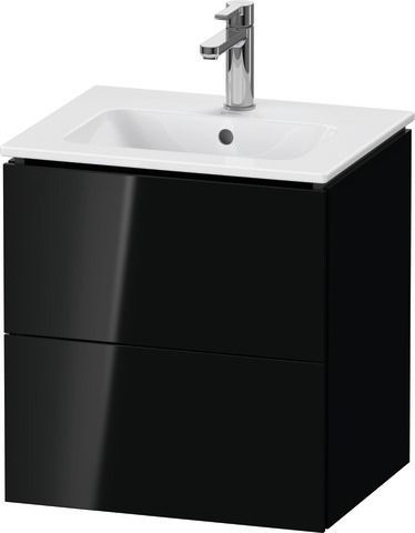 Duravit L-Cube Waschtischunterbau wandhängend Schwarz Hochglanz 520x421x550 mm - LC621804040