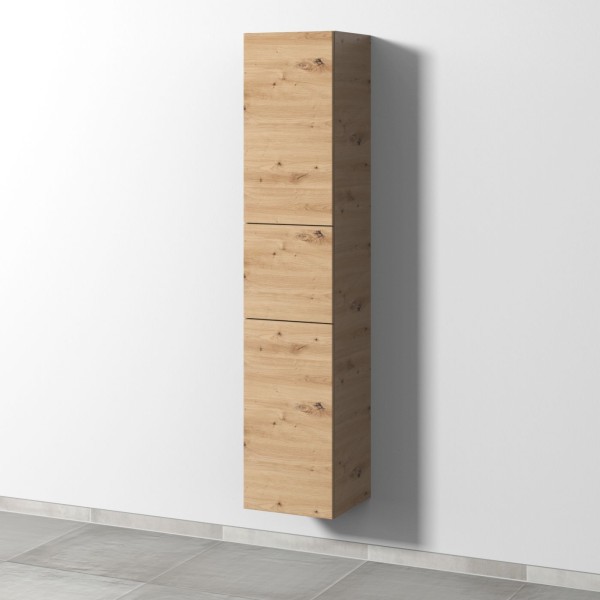 Sanipa 3way Hochschrank mit 2 Türen und 1 Auszug, Eiche Natural-Touch
