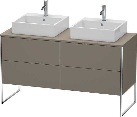 Duravit XSquare Konsolenwaschtischunterbau bodenstehend Flanell Grau Seidenmatt 1400x548x778 mm - XS