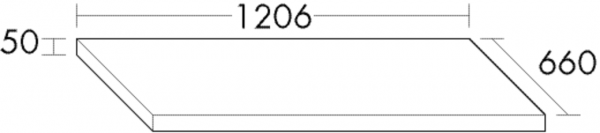 Burgbad Waschmaschinen Lösung mit Konsolenplatte 50x1206x660 Eiche Dekor Flanelle, WPAT120A0271