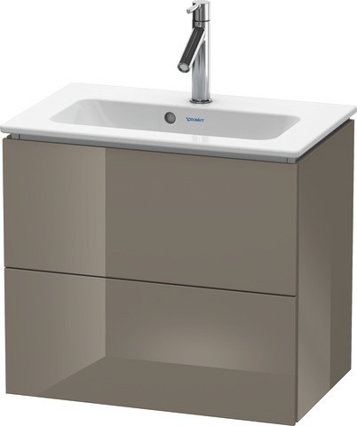 Duravit L-Cube Waschtischunterbau wandhängend Flanell Grau Hochglanz 620x391x550 mm - LC625608989
