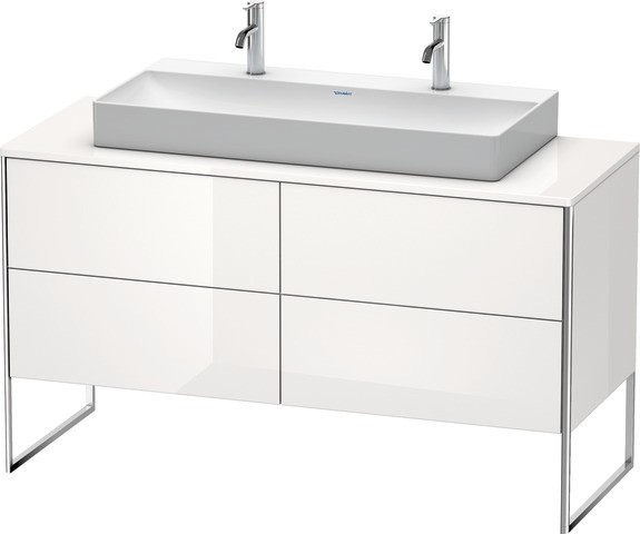 Duravit XSquare Konsolenwaschtischunterbau bodenstehend Weiß Hochglanz 1400x548x778 mm - XS4925M8585
