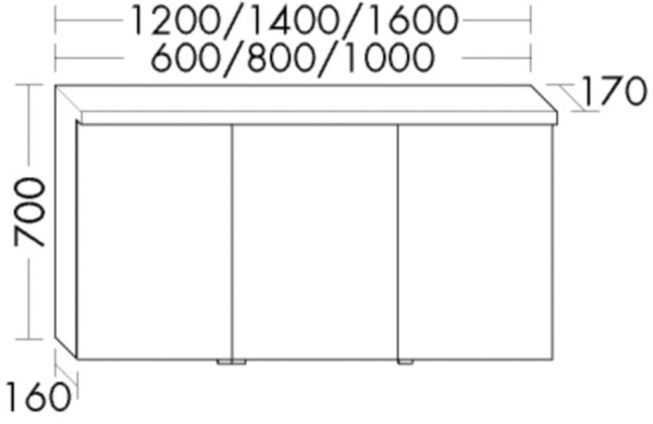 Burgbad Spiegelschrank Accura PG2 700x600x170 Schilf Ultramatt, SPQK060F6049
