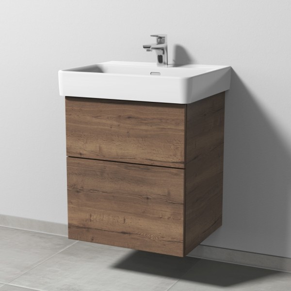 Sanipa 3way Waschtischunterbau zu Laufen Pro S Waschtisch mit 2 Auszügen, Eiche-Tabak
