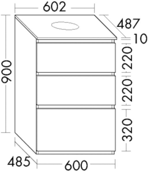Burgbad Waschtischunterschrank Lin20 HGL 900x602x487 Lichtgrau Hochglanz, WWYJ060F5370