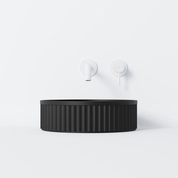 Steinberg Serie 740 Aufsatzbecken, 400x400x120, rund, ohne Überlauf, schwarz matt