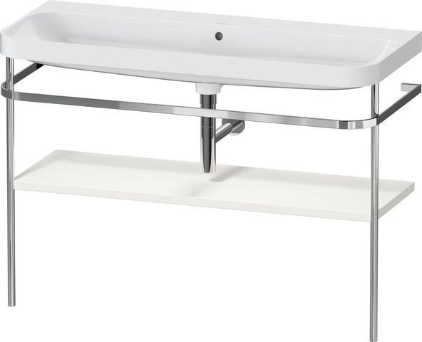 Duravit Happy D.2 Plus c-shaped Set mit Metallkonsole Nordic Weiß Seidenmatt 1175x490x850 mm - HP483